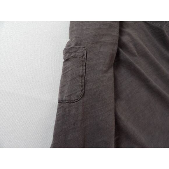 Fresh Produce Medium Top Shirt Gray V Neck Basic Long Sleeve Solid Core - Picture 9 of 11